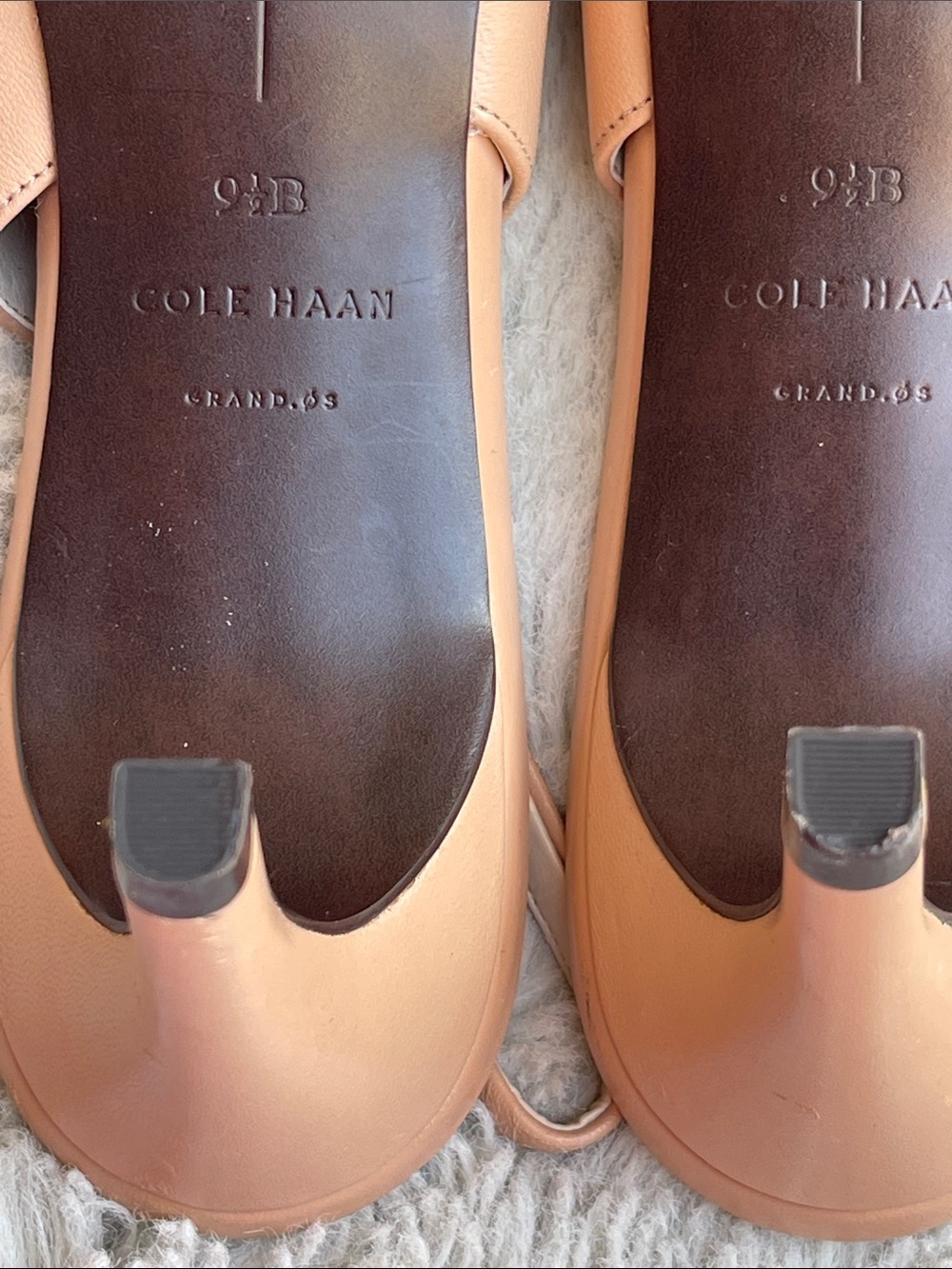 Cole Haan Blush Nude Slingback Pointed-Toe pumps Size 9.5 - Picture 7 of 11